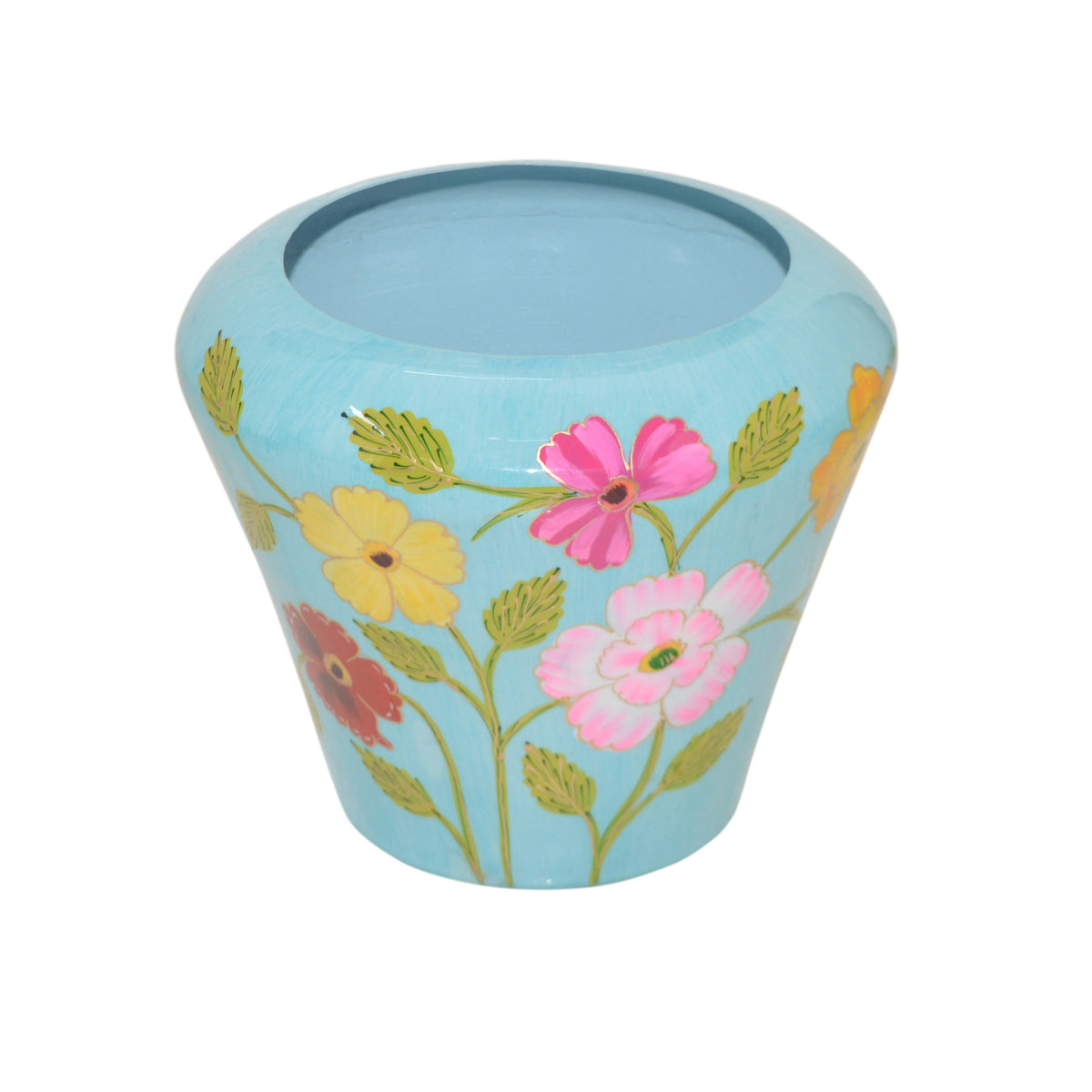 OUTLET Vase handpainted light blue enamel IR 31x31x27
