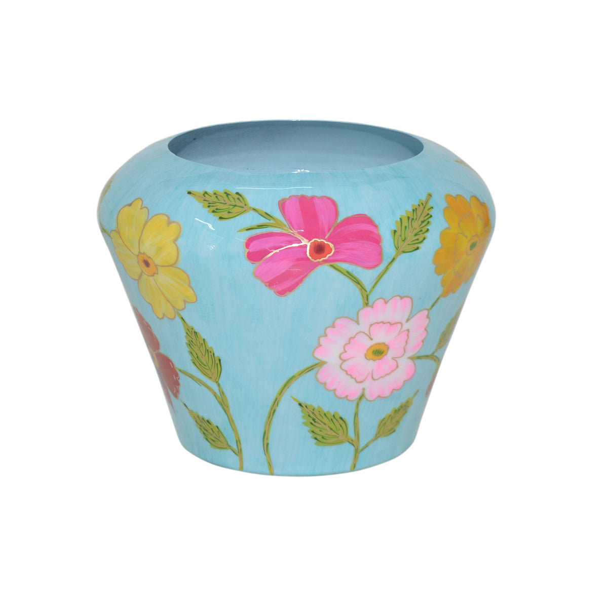 OUTLET Vase handpainted light blue enamel IR 27x27x21