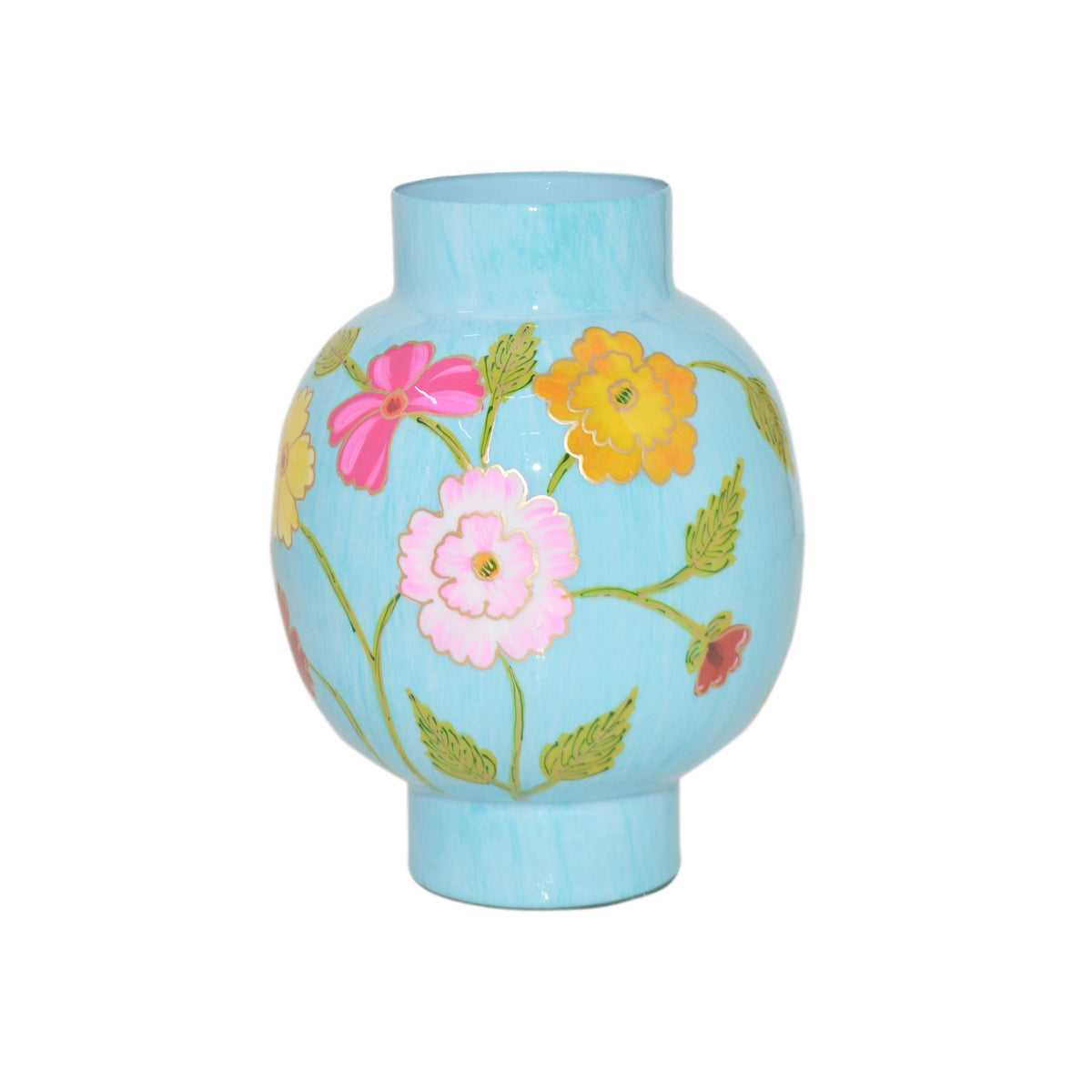 OUTLET Vase handpainted light blue enamel IR 20x20x26