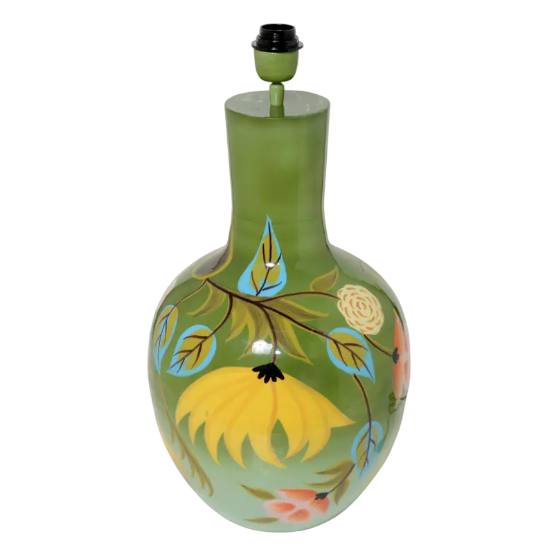 Table lamp handpainted light green enamel IR 30x30x58