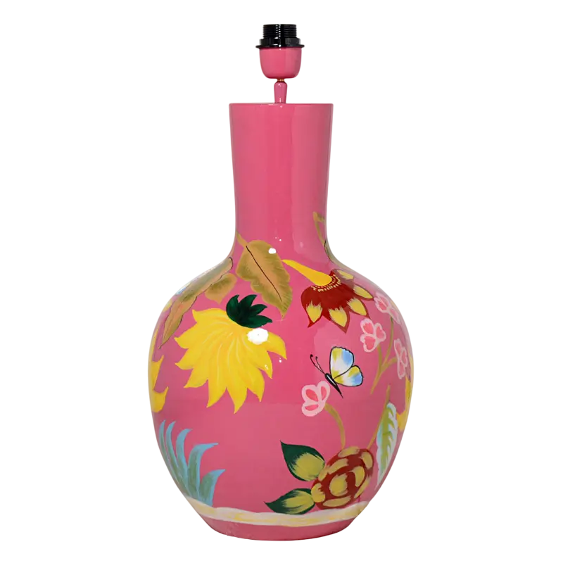 Table lamp handpainted pink enamel IR 30x30x58