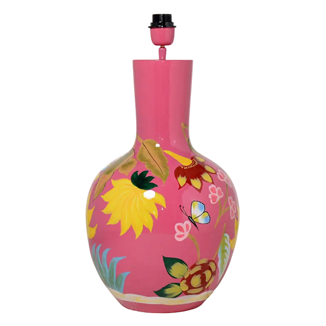 Table lamp handpainted pink enamel IR 30x30x58