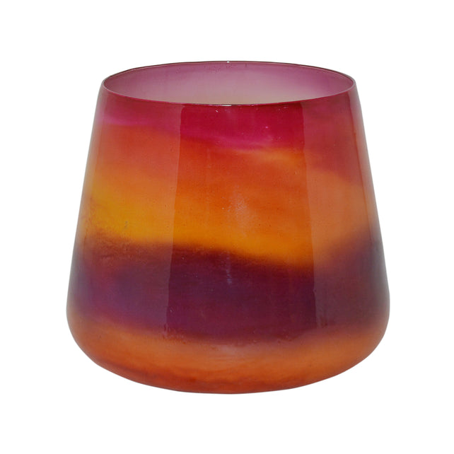 Vase Strudel Sonnenaufgang rosa Emaille Glas 29x29x26