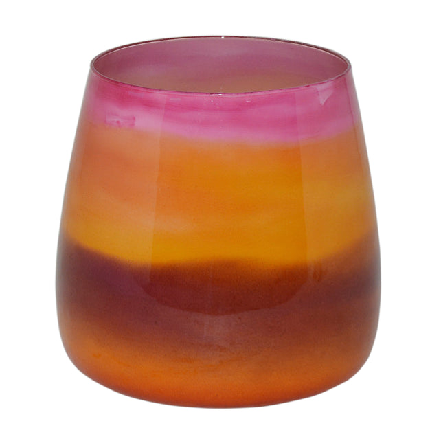 Vase swirl sunrise pink enamel glass 20x20x20