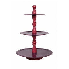 Etagere 3 tier fuchsia/darkpurple enamel wood 50x50x84