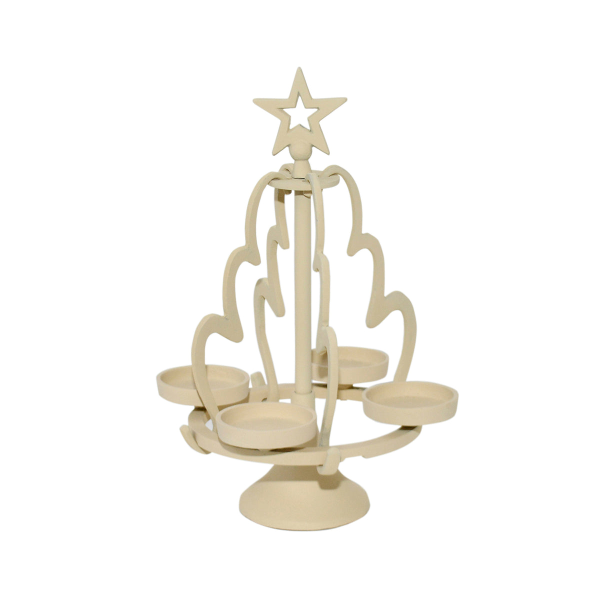 Kandelaar JINGLE theelicht 25x25x36cm zand