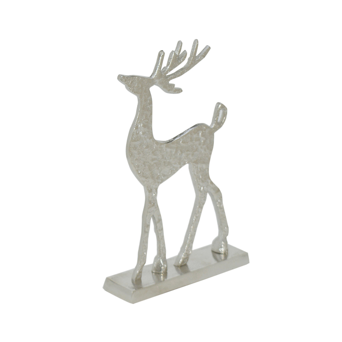 Decoratief hert RUDY 15x5x26cm ruw nikkel