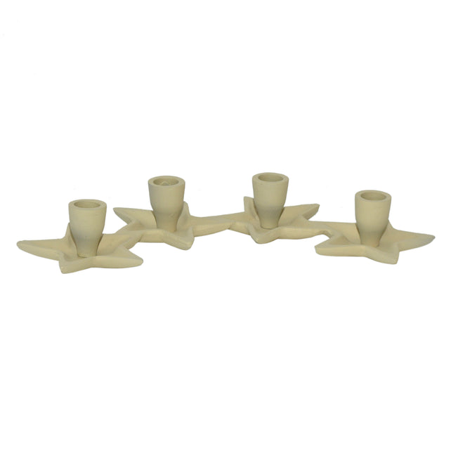Kaarsenhouder TWINKLE dinner 38x17x5cm zand