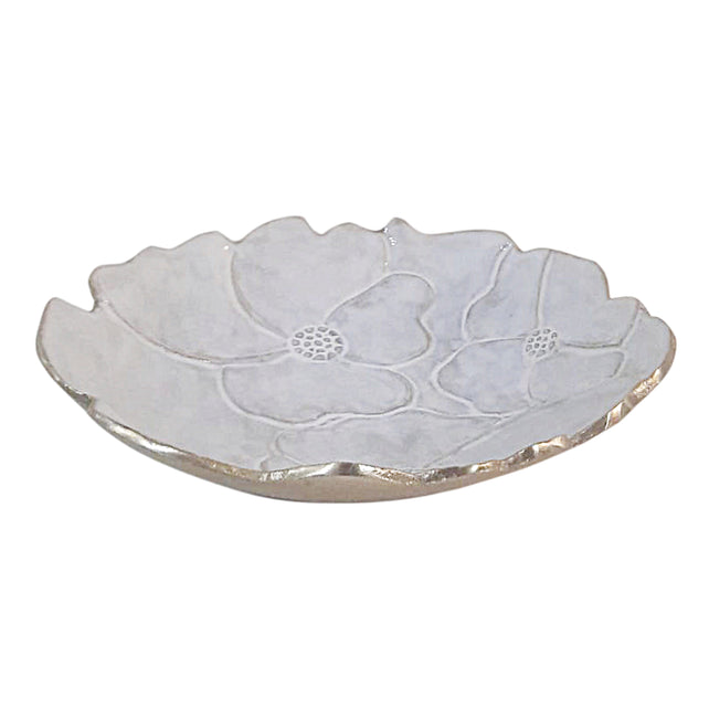 Plate GIOYA 30x30x7cm gold w/milky white