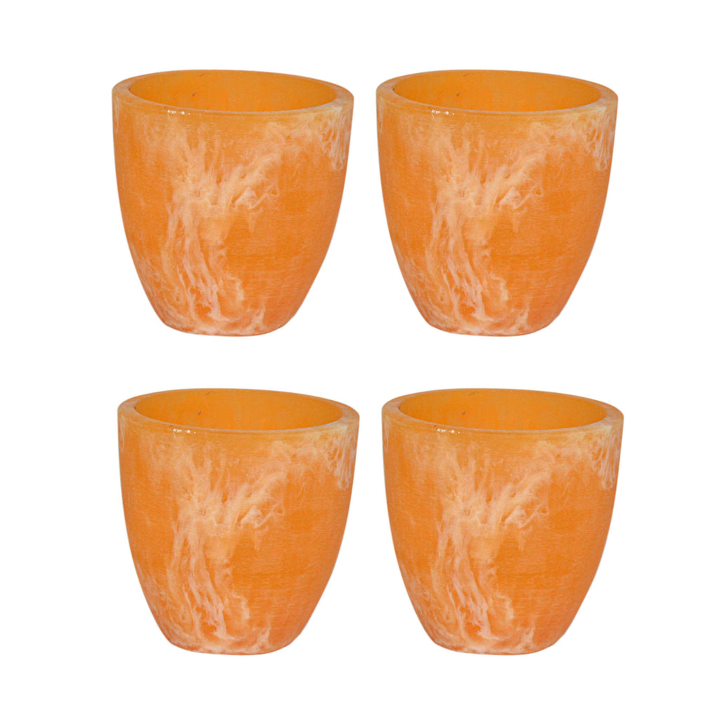 Vase JESSIE Set/4 Ø8x8cm bernsteinfarben