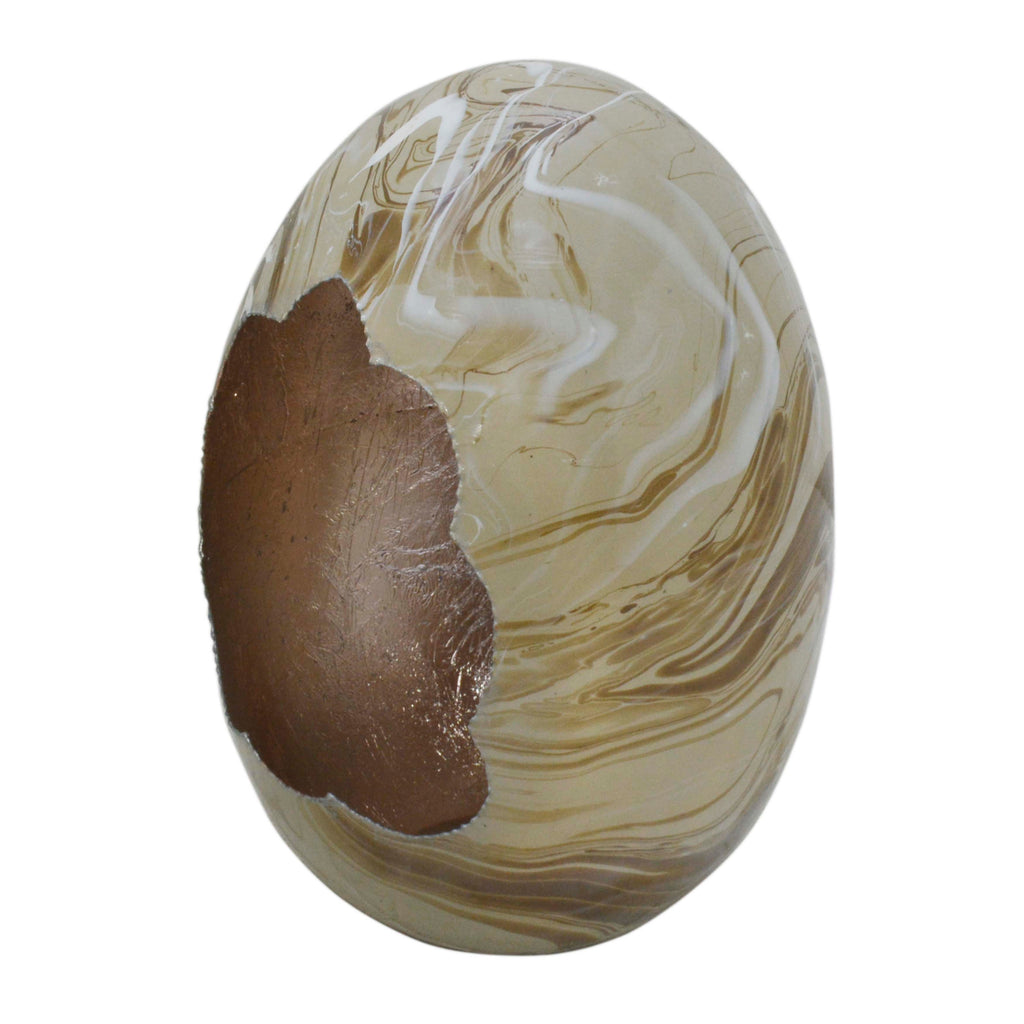 Decoratief ei WILLOW Ø30x41cm gemengd taupe