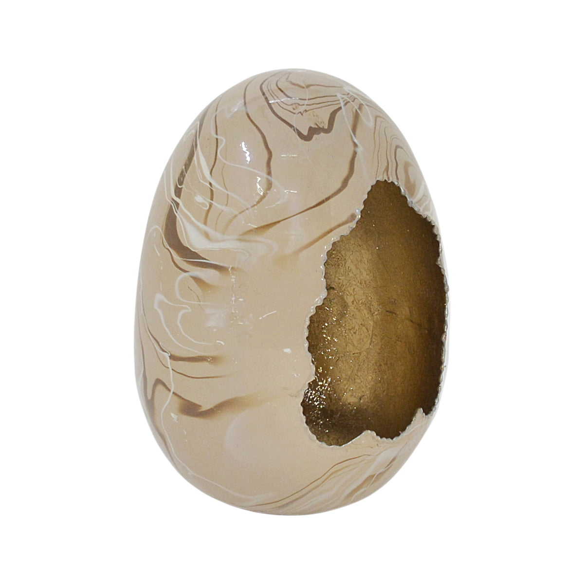 Decorative egg WILLOW Ø14x20cm mixed taupe