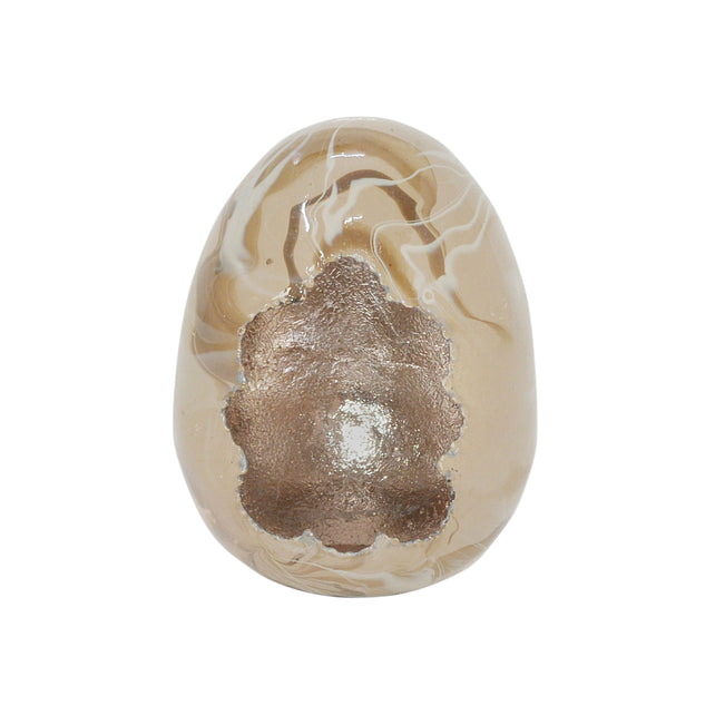 Decorative egg WILLOW Ø12x15cm mixed taupe