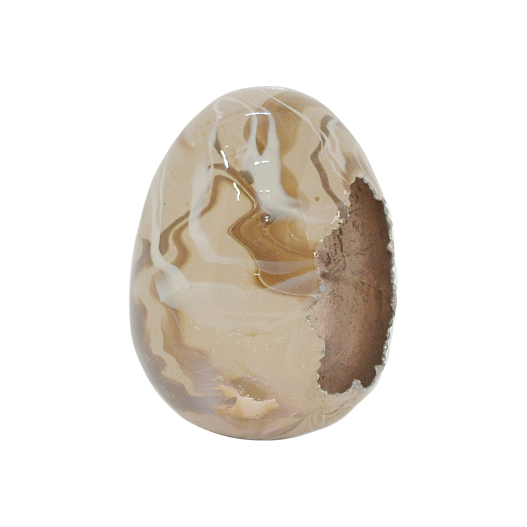 Decoratief ei WILLOW Ø12x15cm gemengd taupe