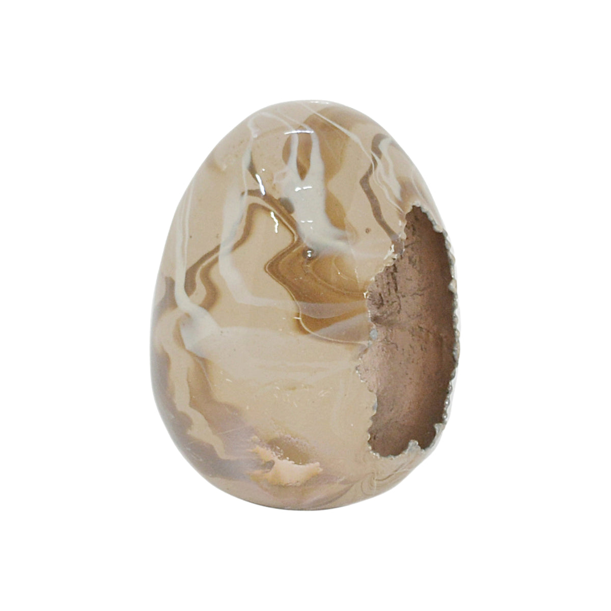 Decorative egg WILLOW Ø12x15cm mixed taupe
