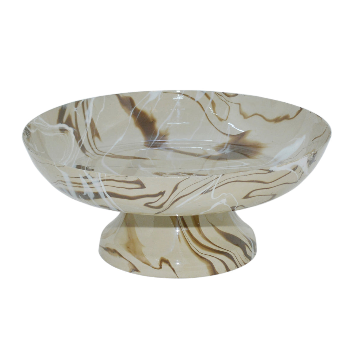Bowl LOLA on stand Ø33x13cm mixed taupe