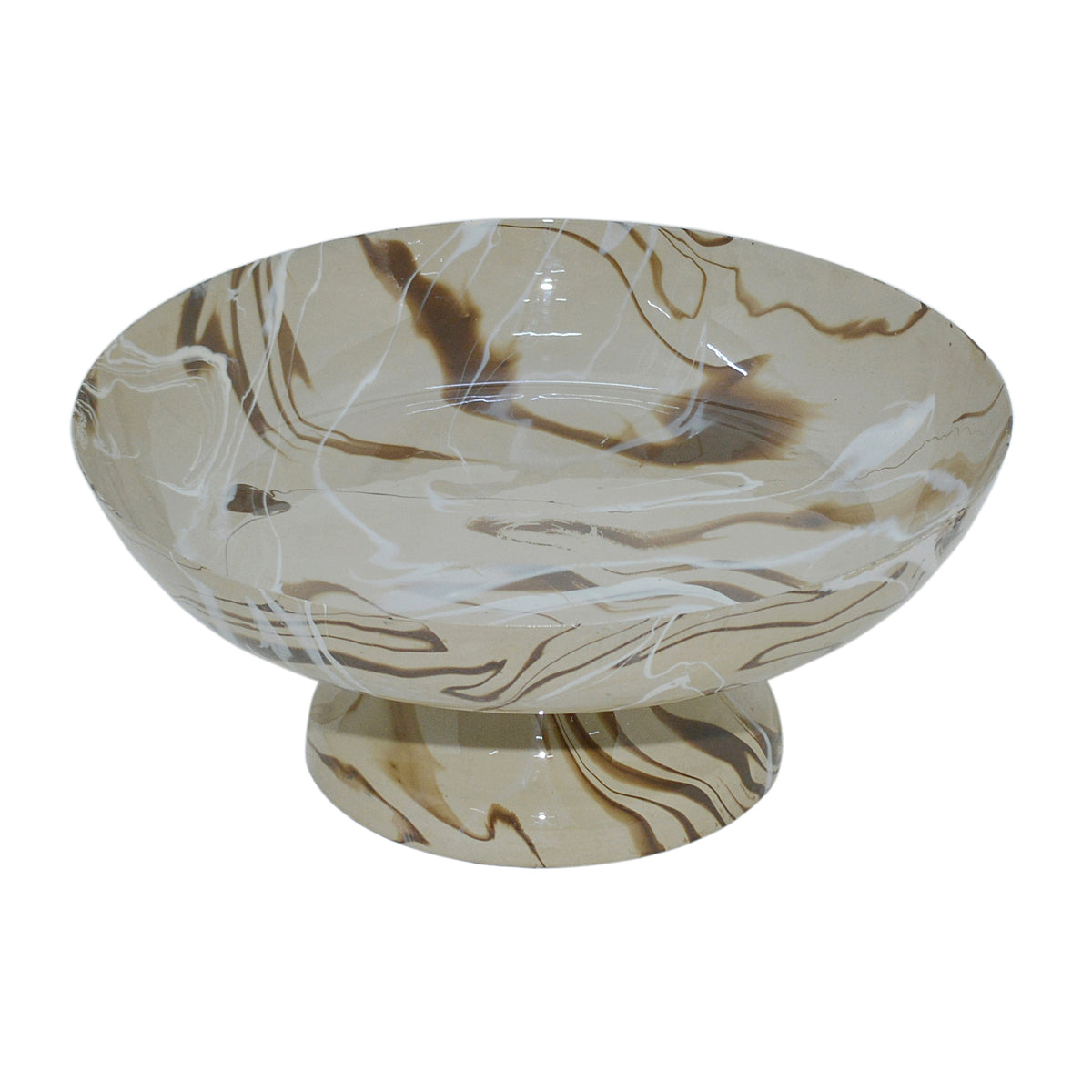 Bowl LOLA on stand Ø33x13cm mixed taupe