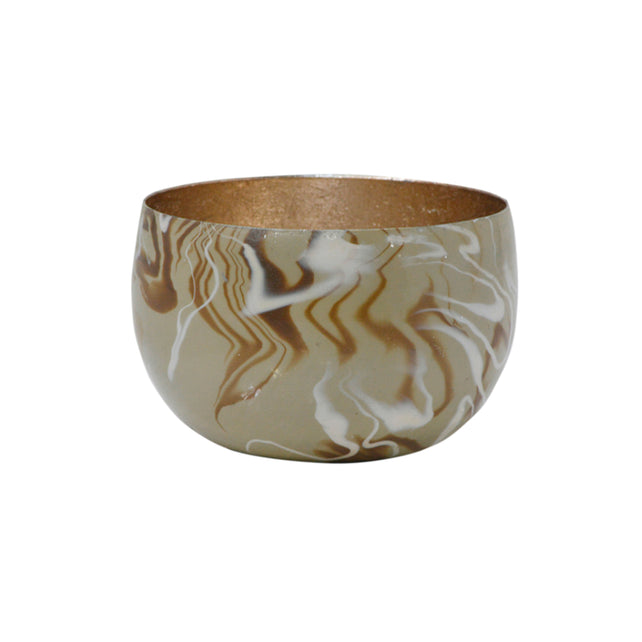 Votive SIMONE Ø15x10cm mixed taupe