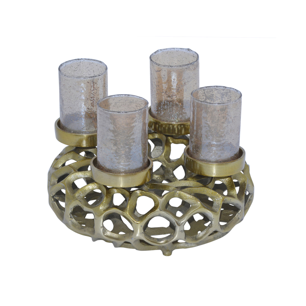 Wreath MISTLE w/4 glasses Ø30x20cm gold