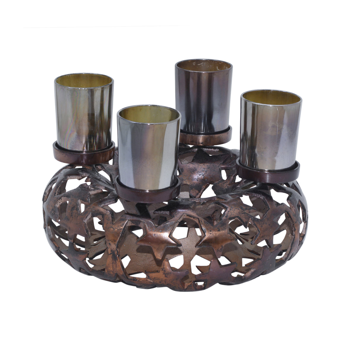 Wreath MISTLE w/4 glasses  Ø45x29cm brown