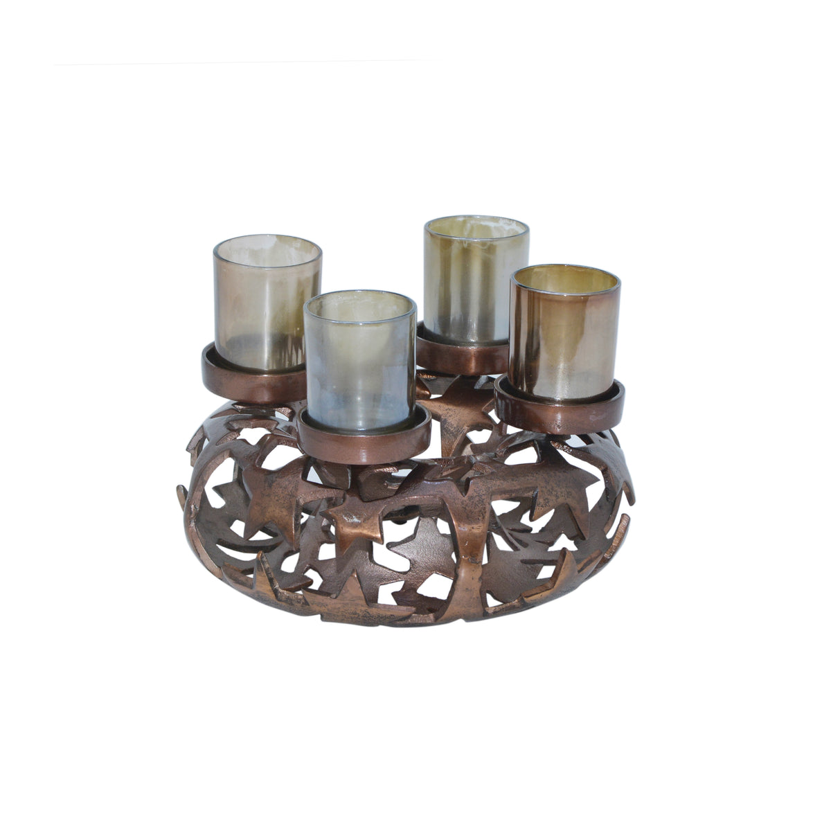 Wreath MISTLE w/4 glasses Ø30x21cm brown