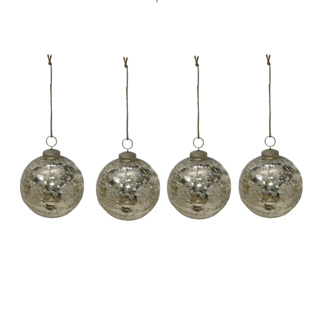X-mas hanger BLITZEN set/4 Ø9x11cm silver