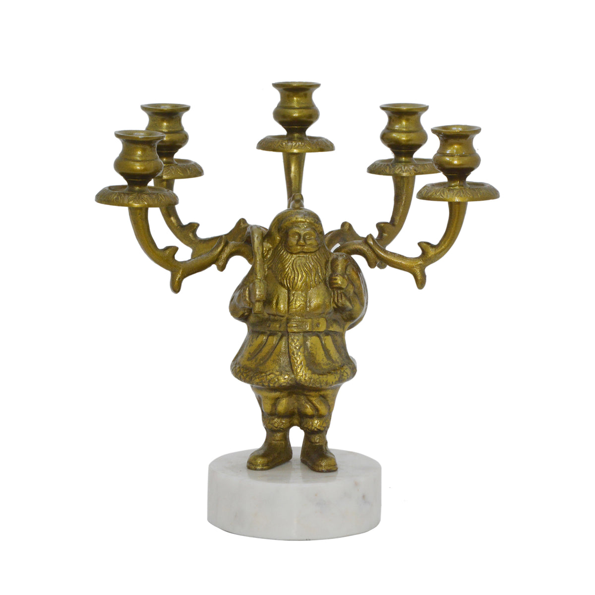Decorative santa CLAUS w/5 lights 40x24x43cm ant. gold