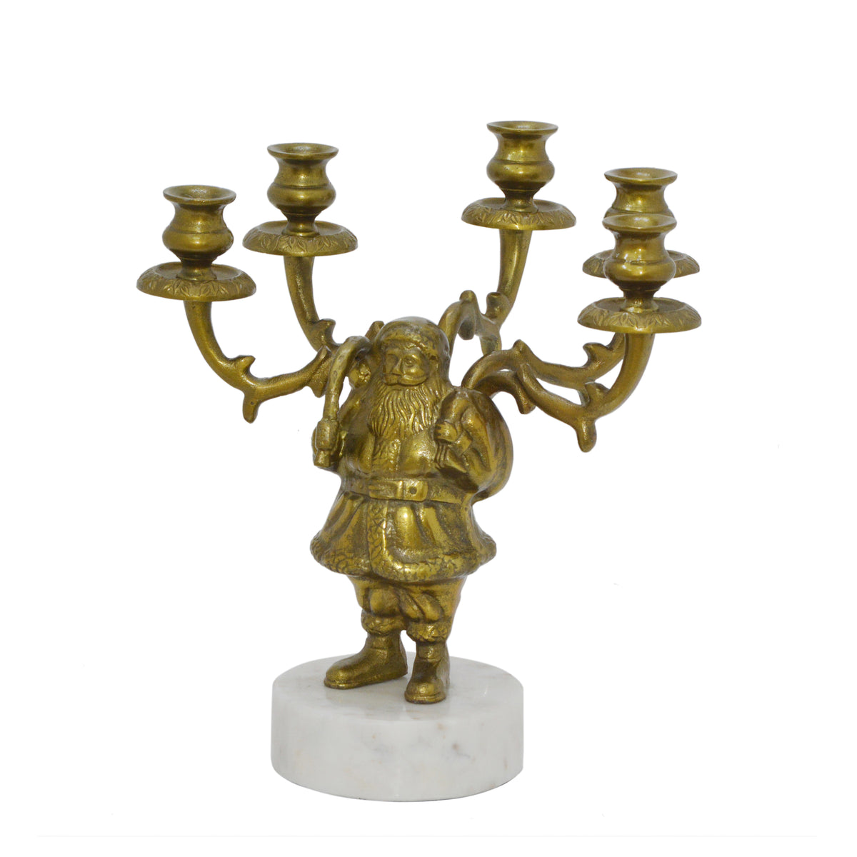 Decorative santa CLAUS w/5 lights 40x24x43cm ant. gold