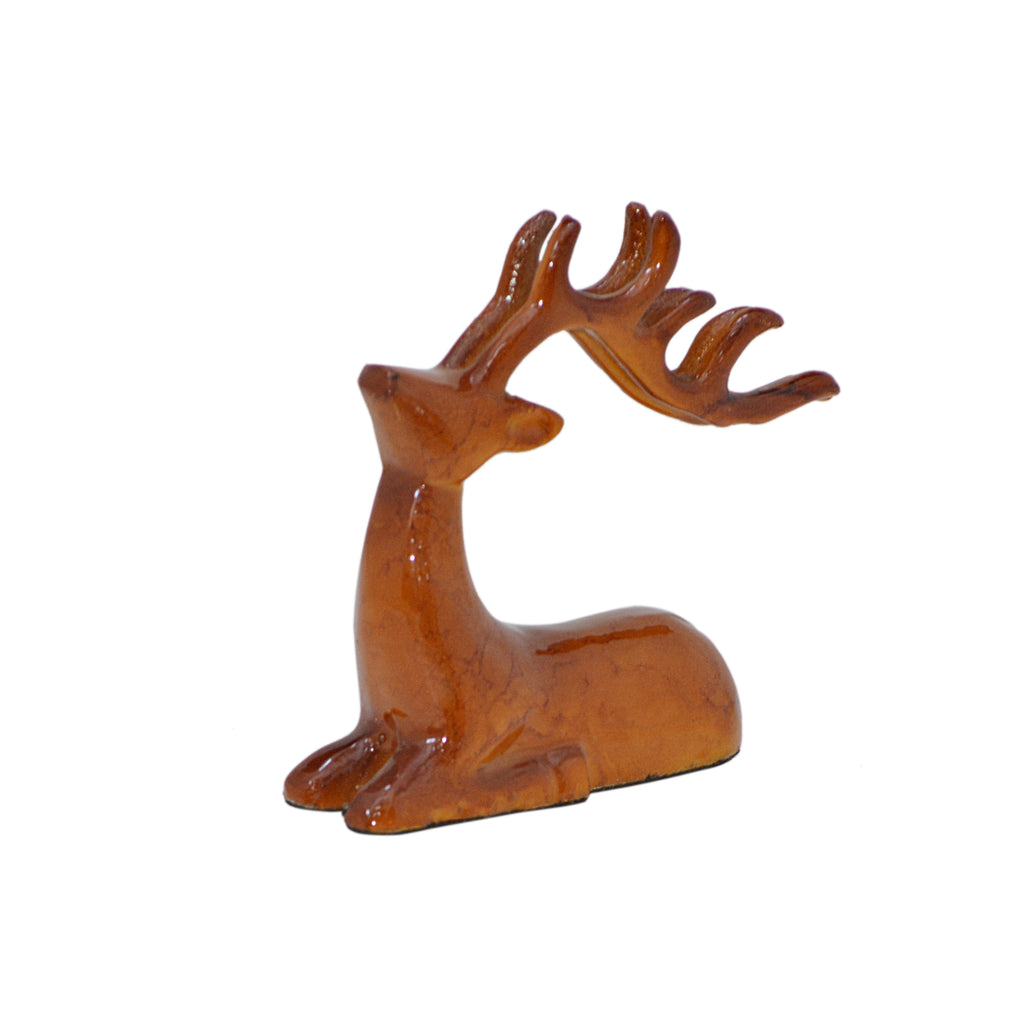 Decoratief hert RUDY 11x4x12cm karamel