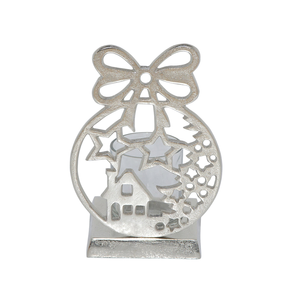 Decoratieve kerstbel GLORIA 15x10x21cm zilver