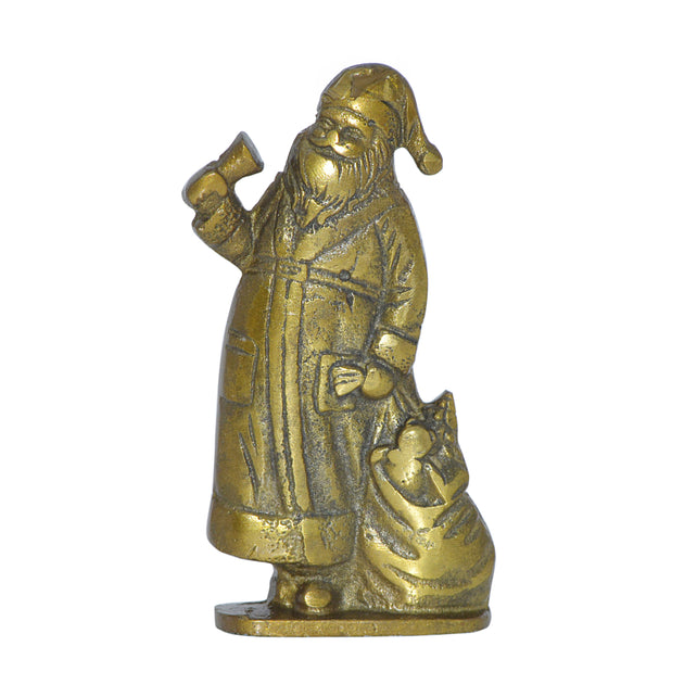 Decoratieve Kerstman 7x3x14cm ant. goud