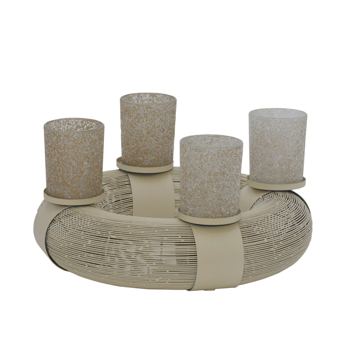 Wreath MISTLE Ø47x25cm beige