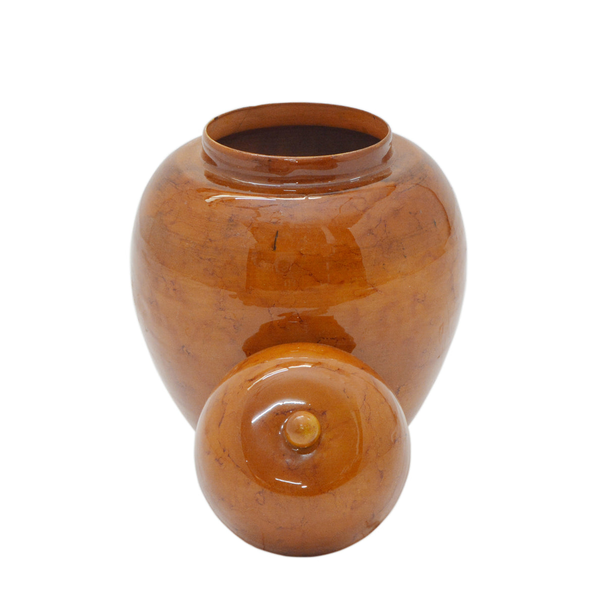 Pot m/ deksel HELENA Ø14x17cm karamel