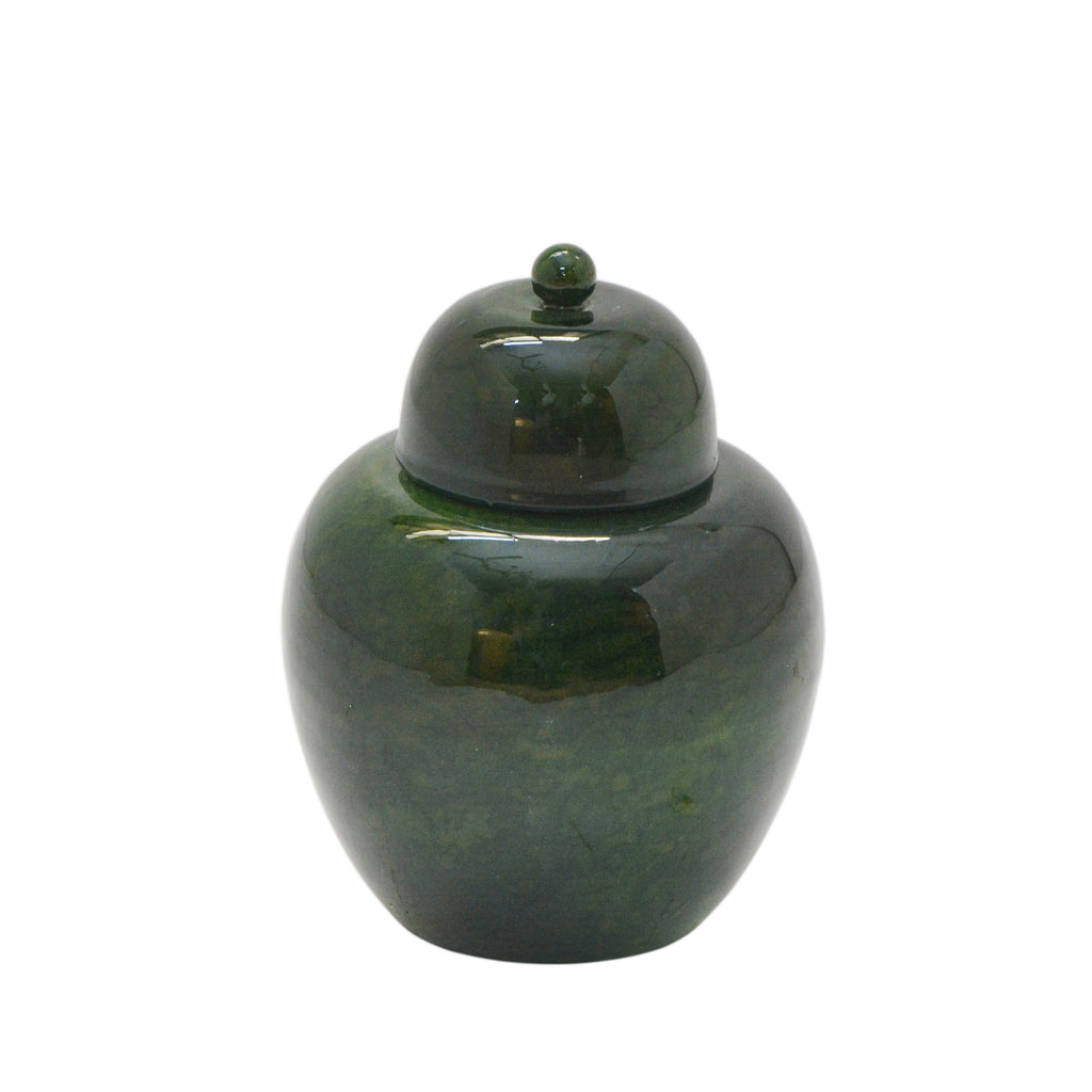 Pot met deksel HELENA Ø10x13cm antiekgroen