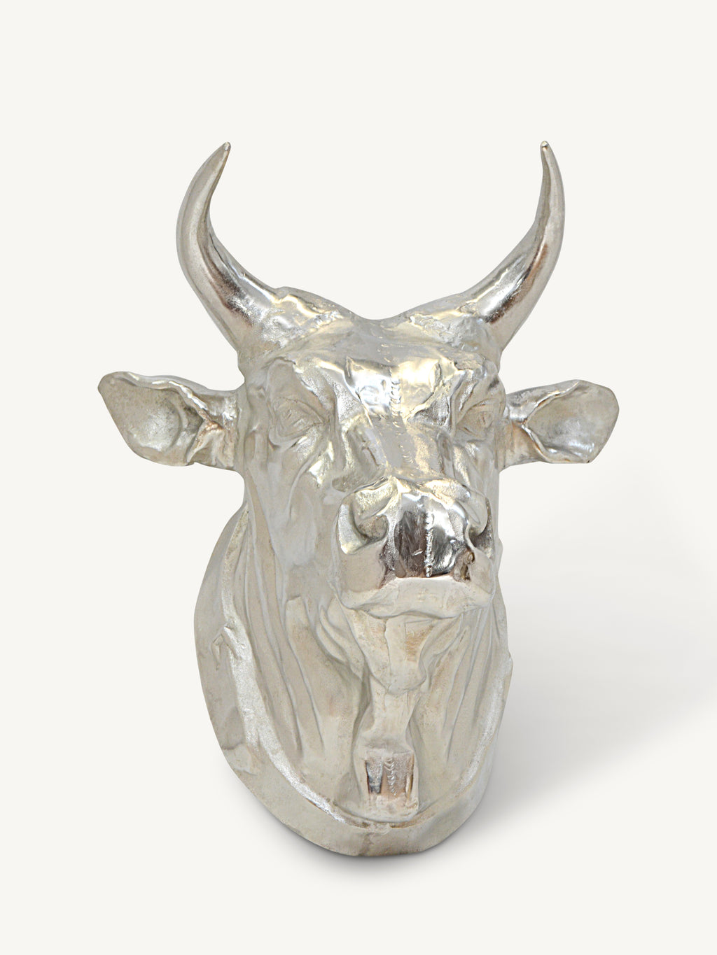 Decorative cow head HENK 58x60x56cm silver
