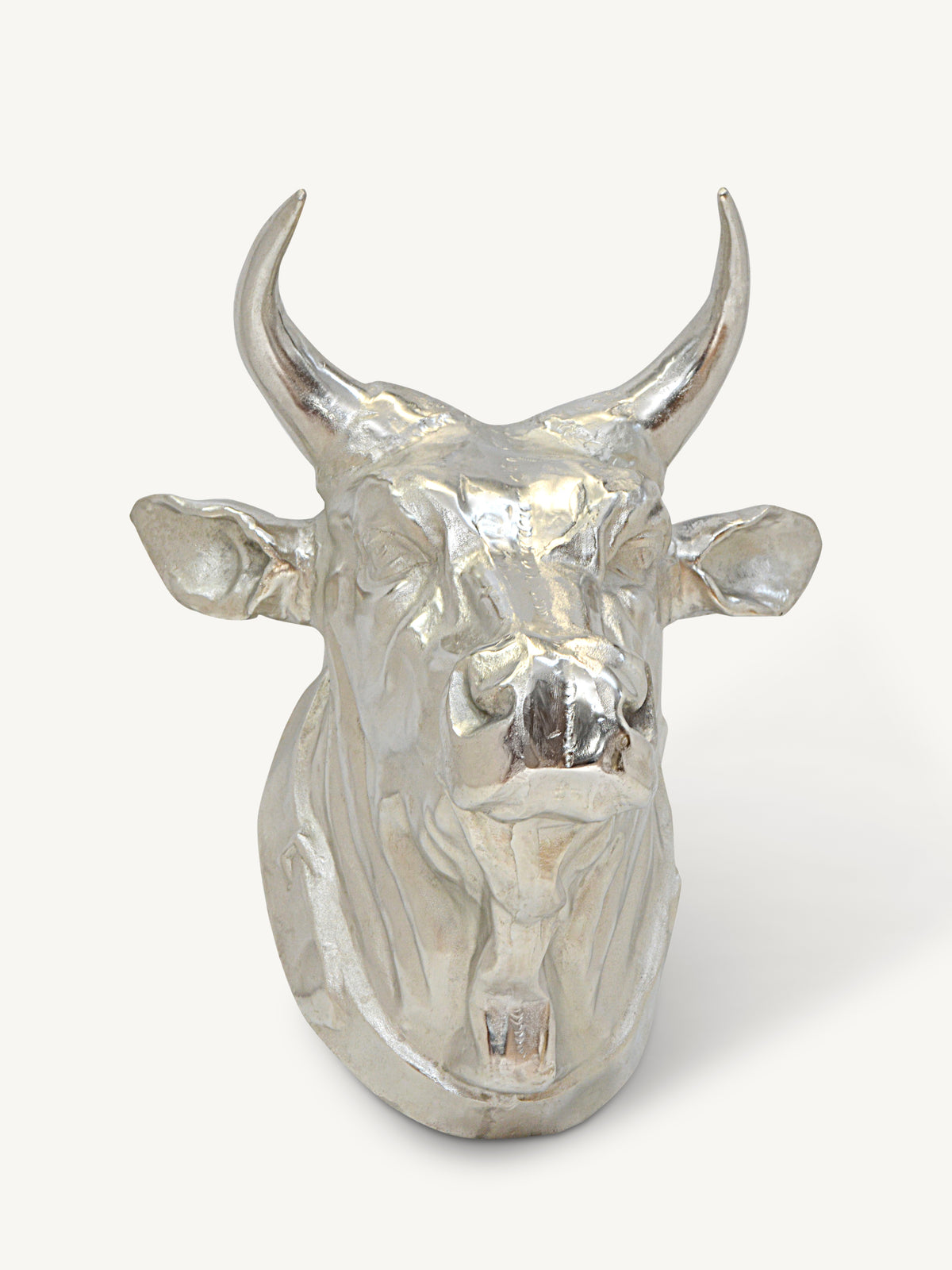 Decorative cow head HENK 58x60x56cm silver