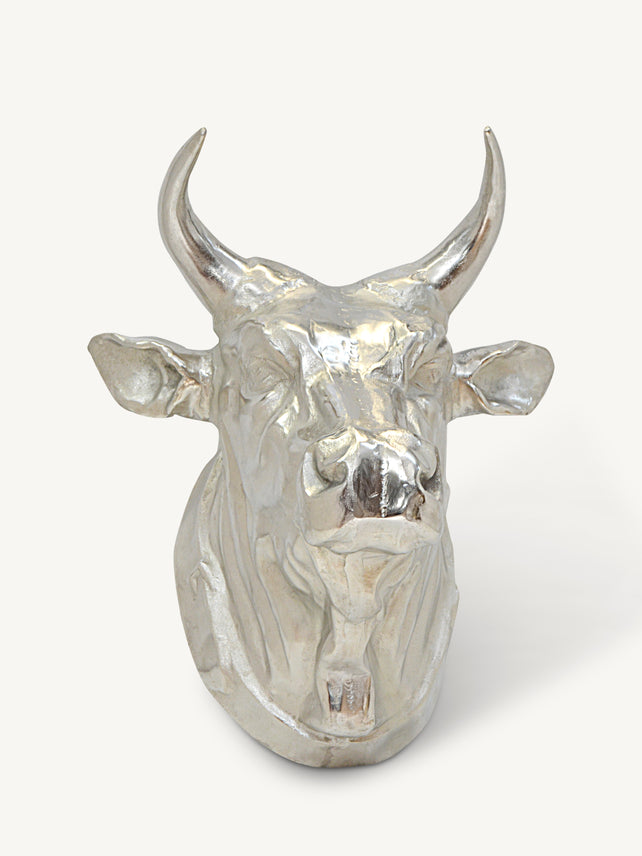 Decorative cow head HENK 58x60x56cm silver