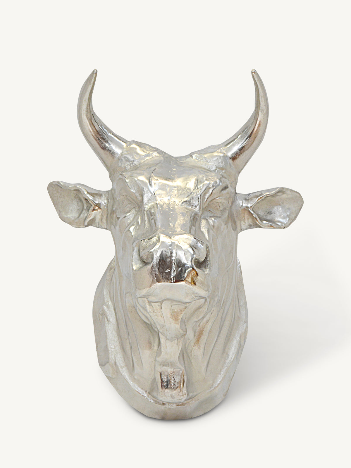 Decorative cow head HENK 58x60x56cm silver