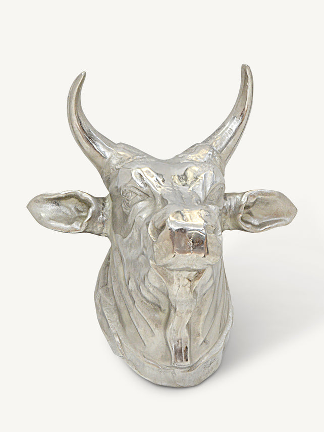 Decorative cow head HENK 56x50x44cm silver