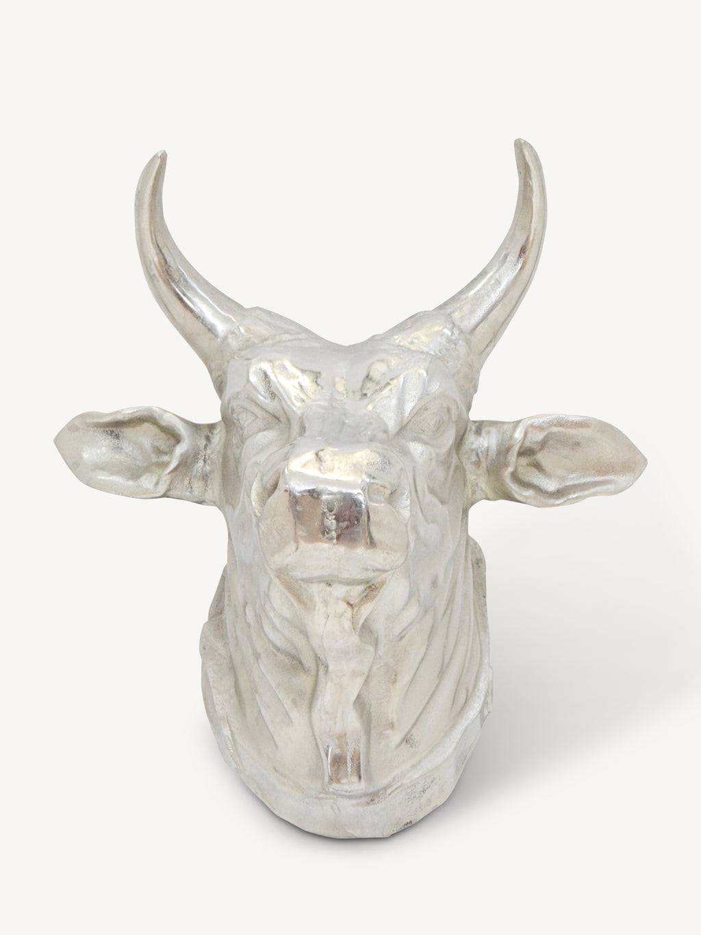 Decorative cow head HENK 56x50x44cm silver