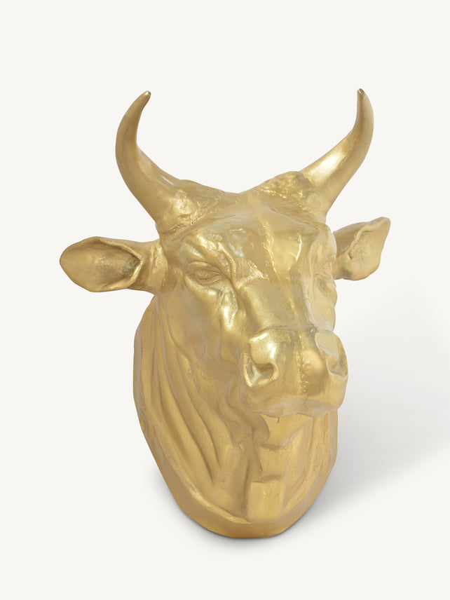 Decorative cow head HENK 58x60x56cm gold