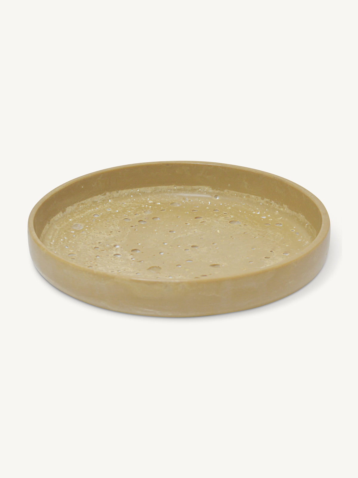 Plate ROSIX Ø21x3cm travertine look