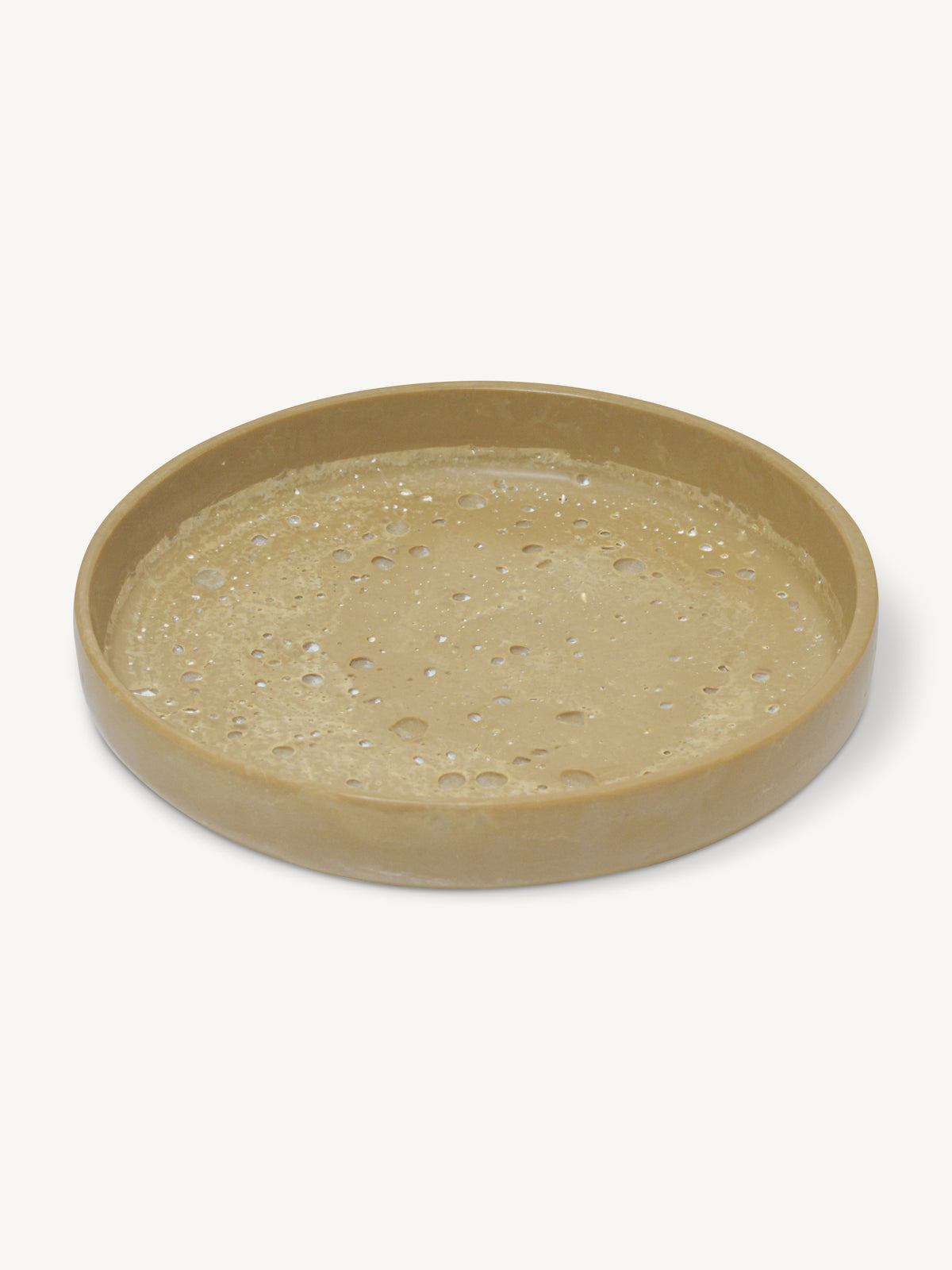 Plate ROSIX Ø21x3cm travertine look