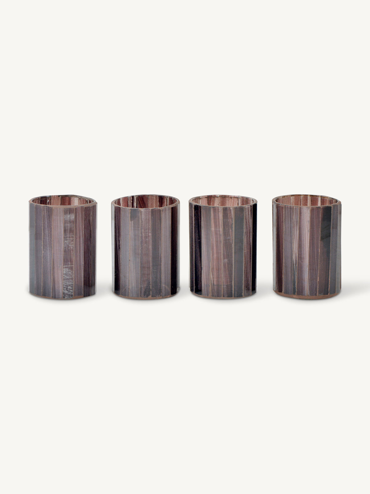 Votive ZABIS set/4 Ø7x10cm burgundy