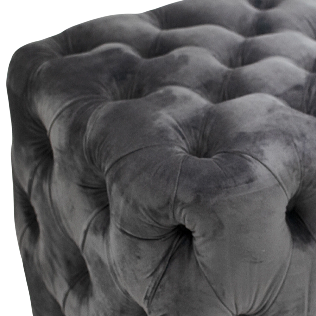 Stool Sophie grey velvet 50x50x50
