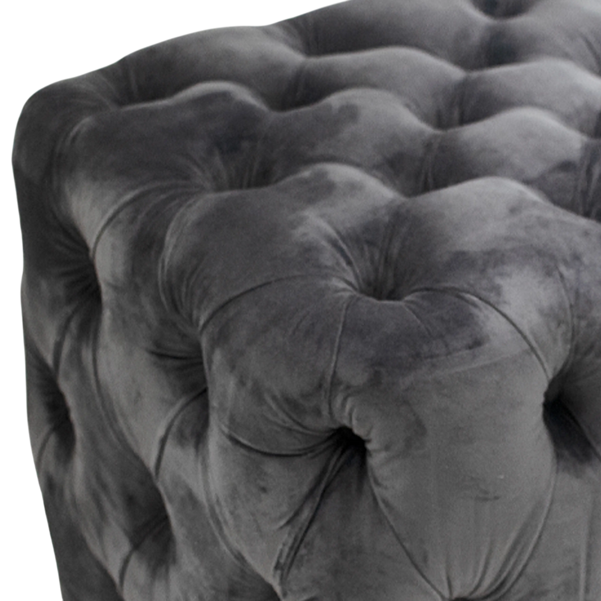 Stool Sophie grey velvet 50x50x50