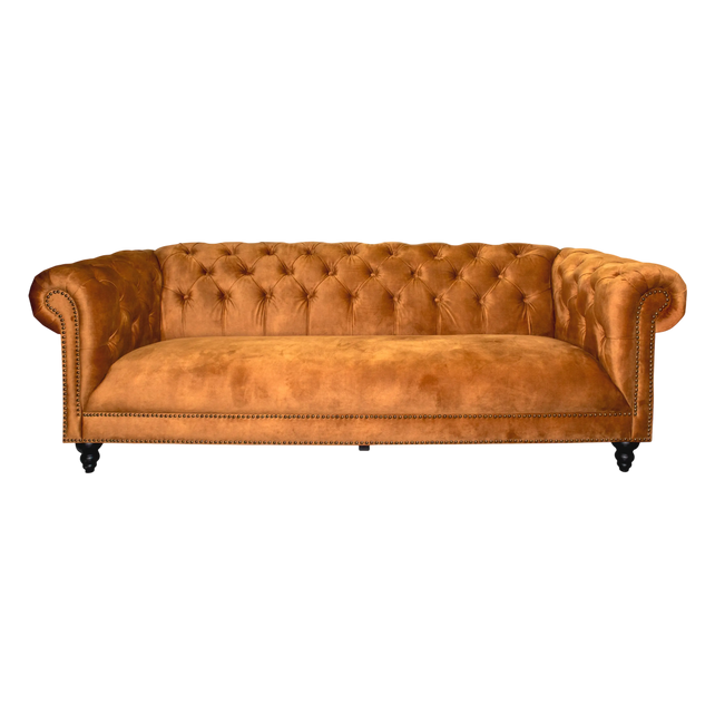 Sofa Silvia 3 seat gold velvet 216x85x77