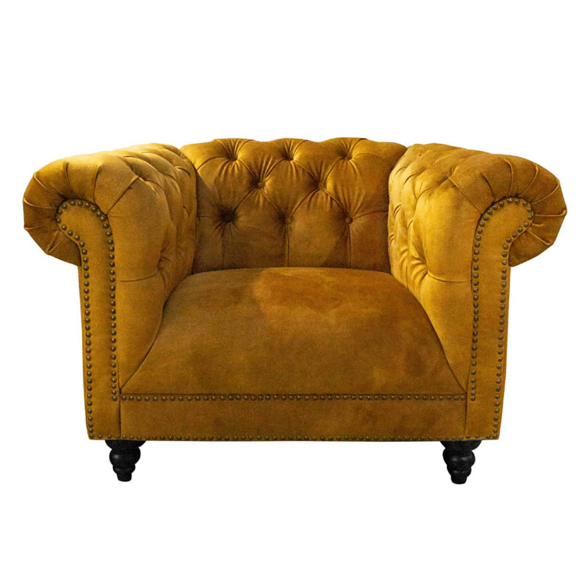 Armchair Silvia 1 seat gold velvet 108x85x77