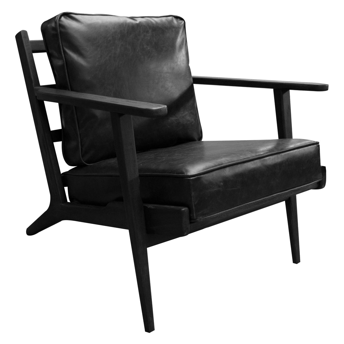 Armchair MORRIS black PU 73x88x80