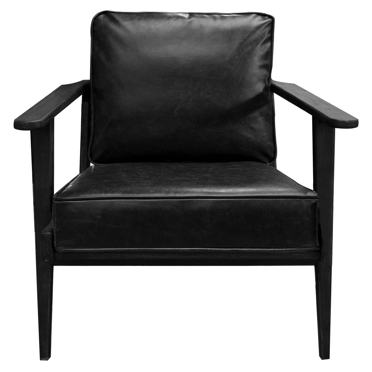 Armchair MORRIS black PU 73x88x80